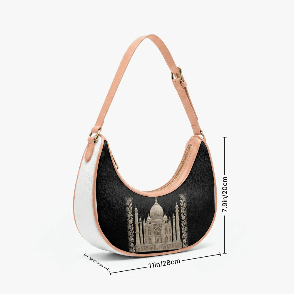 Taj Mahal — Black & Gold Crescent Shoulder Bag — view 10