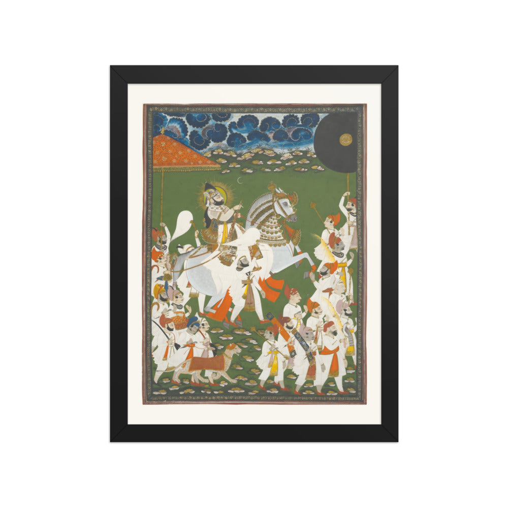 Maharana Bhim Singh in Procession — Restored Rajput Wall Art — view 2