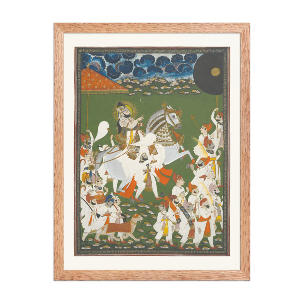Maharana Bhim Singh in Procession — Restored Rajput Wall Art — view 3