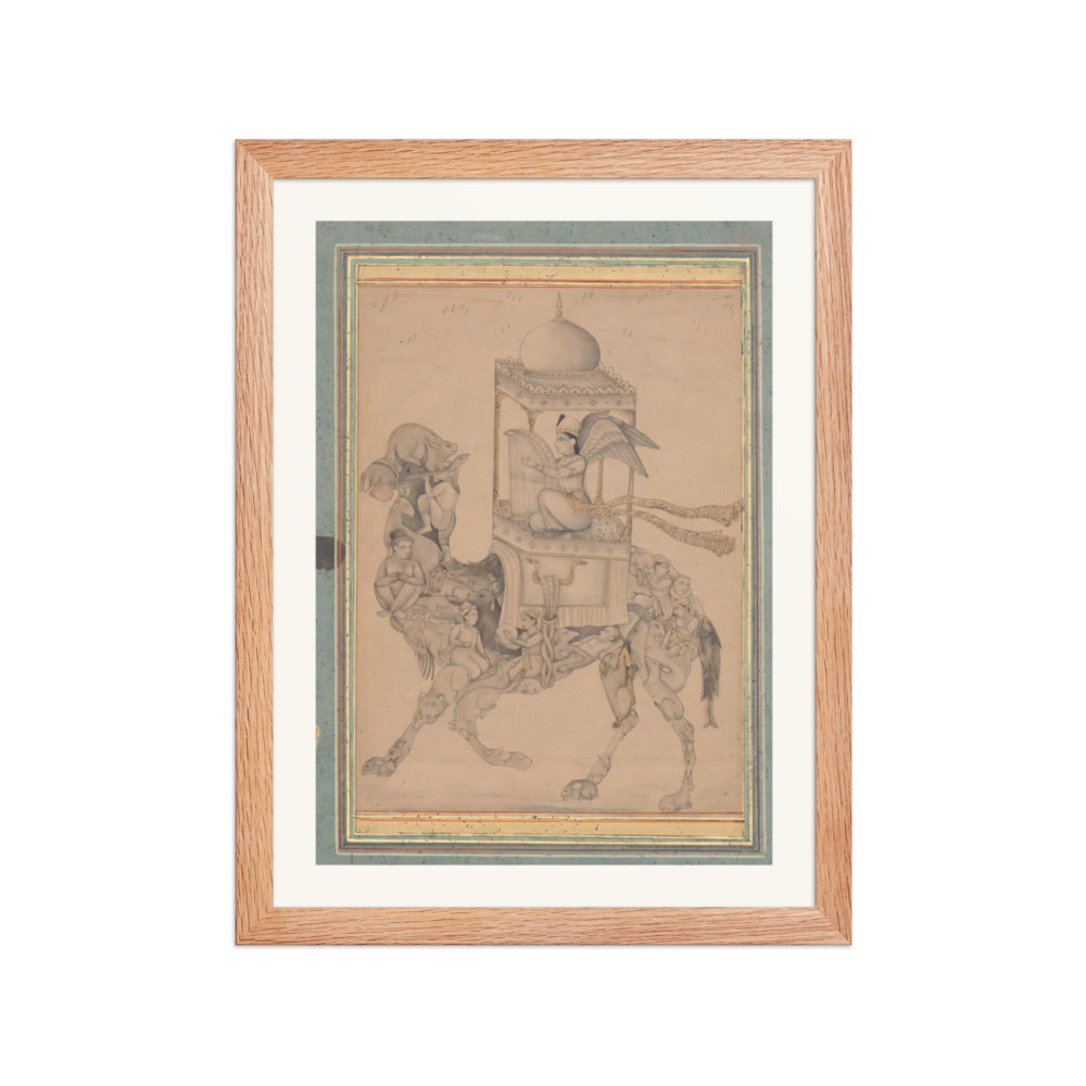 A Peri Riding a Composite Camel — Restored Deccan Wall Art — view 4