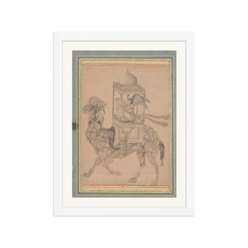 A Peri Riding a Composite Camel — Restored Deccan Wall Art — view 6