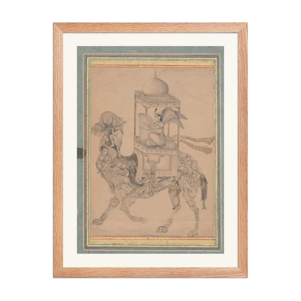 A Peri Riding a Composite Camel — Restored Deccan Wall Art — view 3