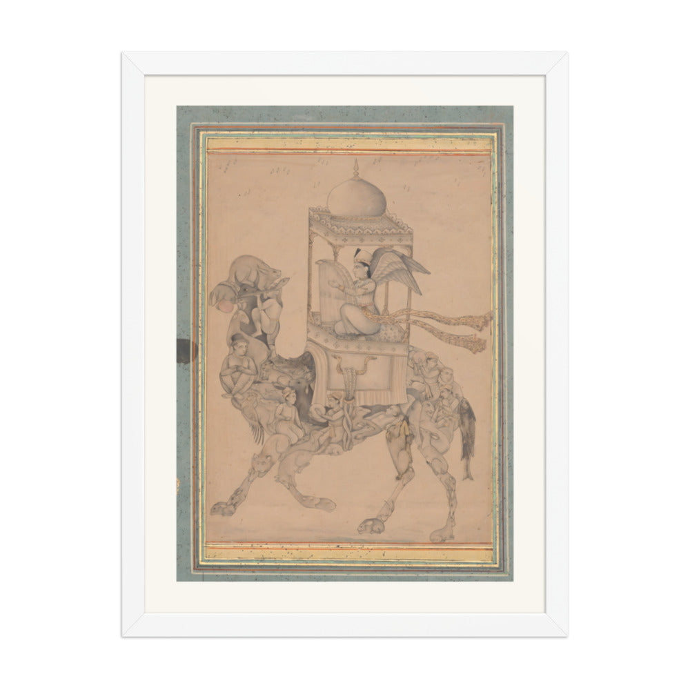A Peri Riding a Composite Camel — Restored Deccan Wall Art — view 5