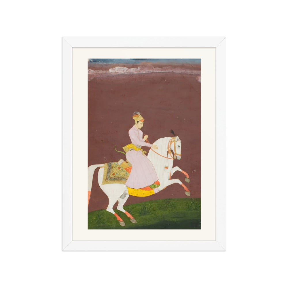 A Young Prince on Horseback — Restored Rajput Wall Art — view 6