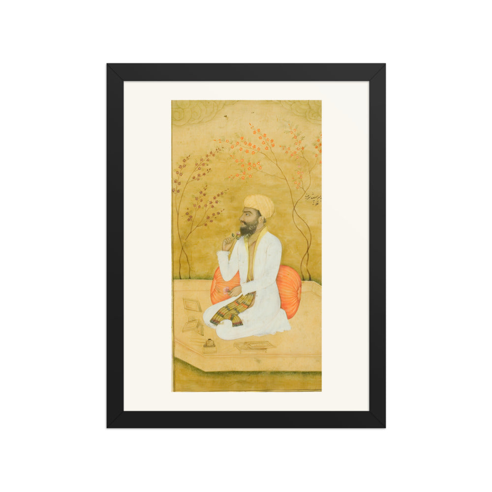Portrait of a Court Scribe — Restored Mughal Wall Art — view 2