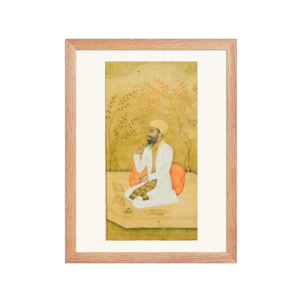 Portrait of a Court Scribe — Restored Mughal Wall Art — view 4