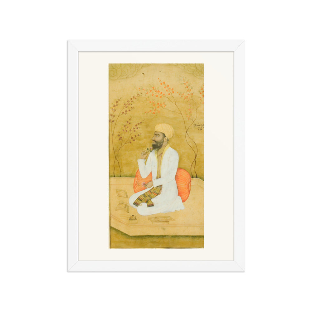 Portrait of a Court Scribe — Restored Mughal Wall Art — view 6