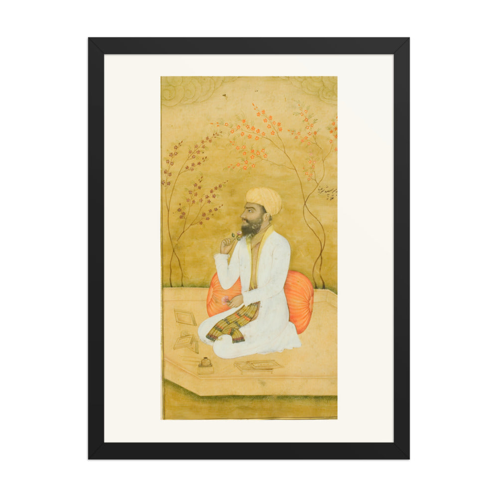 Portrait of a Court Scribe — Restored Mughal Wall Art — view 1