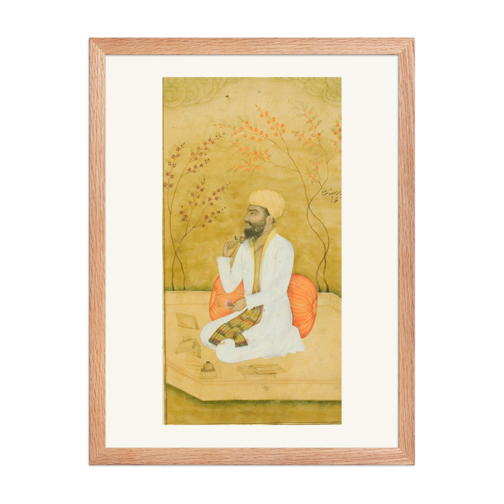 Portrait of a Court Scribe — Restored Mughal Wall Art — view 3