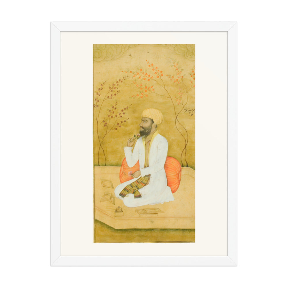 Portrait of a Court Scribe — Restored Mughal Wall Art — view 5