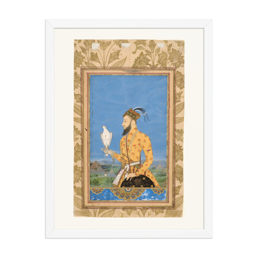 Portrait of Prince Azam Shah with a Falcon — Restored Deccan Wall Art — view 5