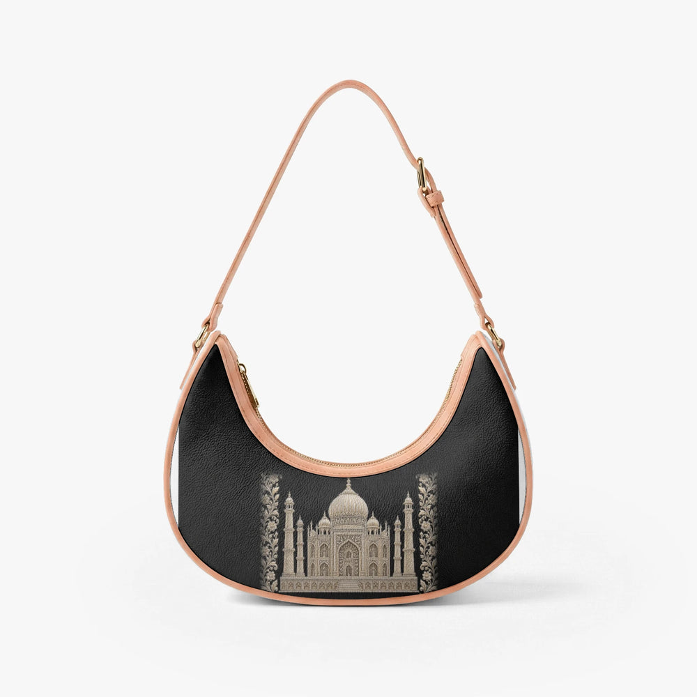 Taj Mahal — Black & Gold Crescent Shoulder Bag — view 2