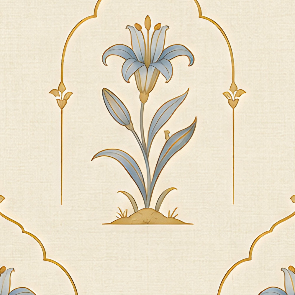 Arch & Lily Small-Print Blackout Curtain — Ivory — view 3