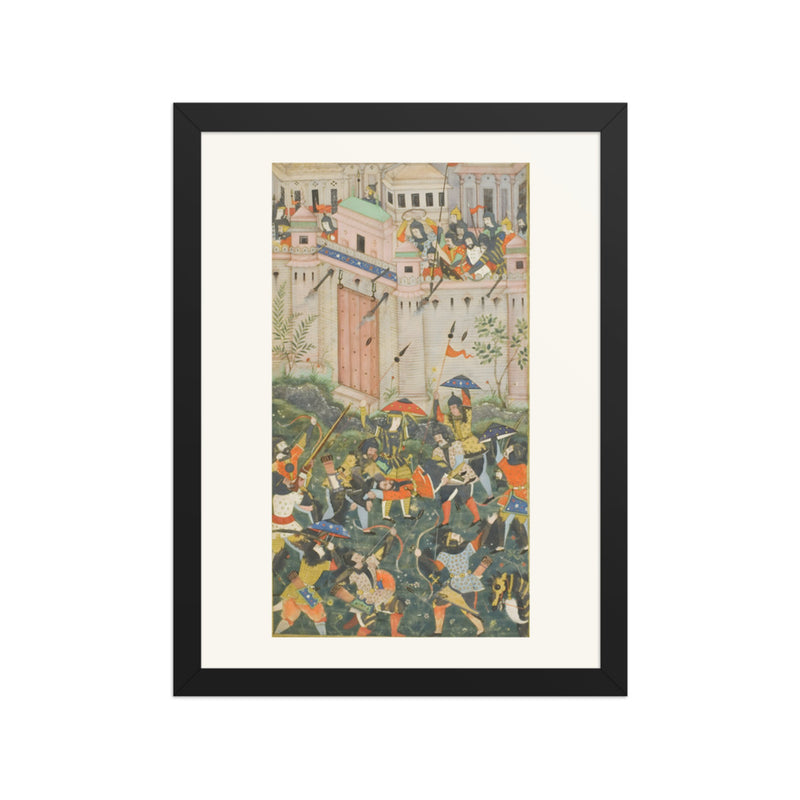 Babur's Assault on Qalat — Restored Mughal Wall Art