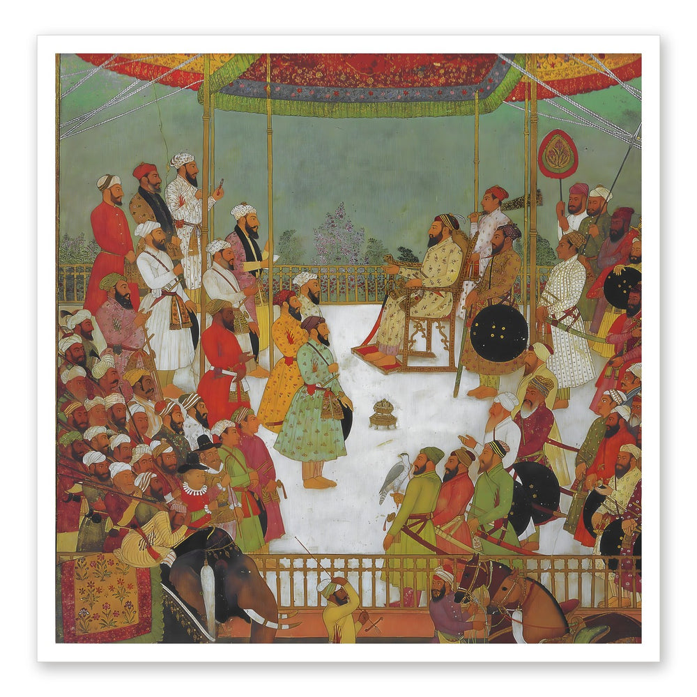 Sa'dullah Khan Holds Court — Restored Mughal Wall Art — view 7