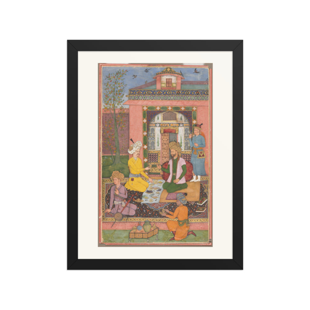 A Royal Picnic on a Terrace, by Muhammad Ali | Restored Mughal Wall Art — view 2