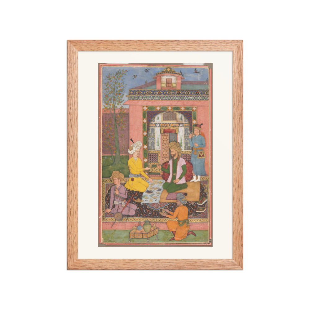 A Royal Picnic on a Terrace, by Muhammad Ali | Restored Mughal Wall Art — view 4