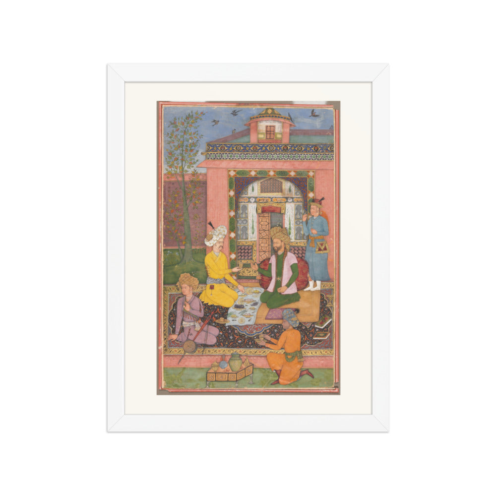 A Royal Picnic on a Terrace, by Muhammad Ali | Restored Mughal Wall Art — view 6