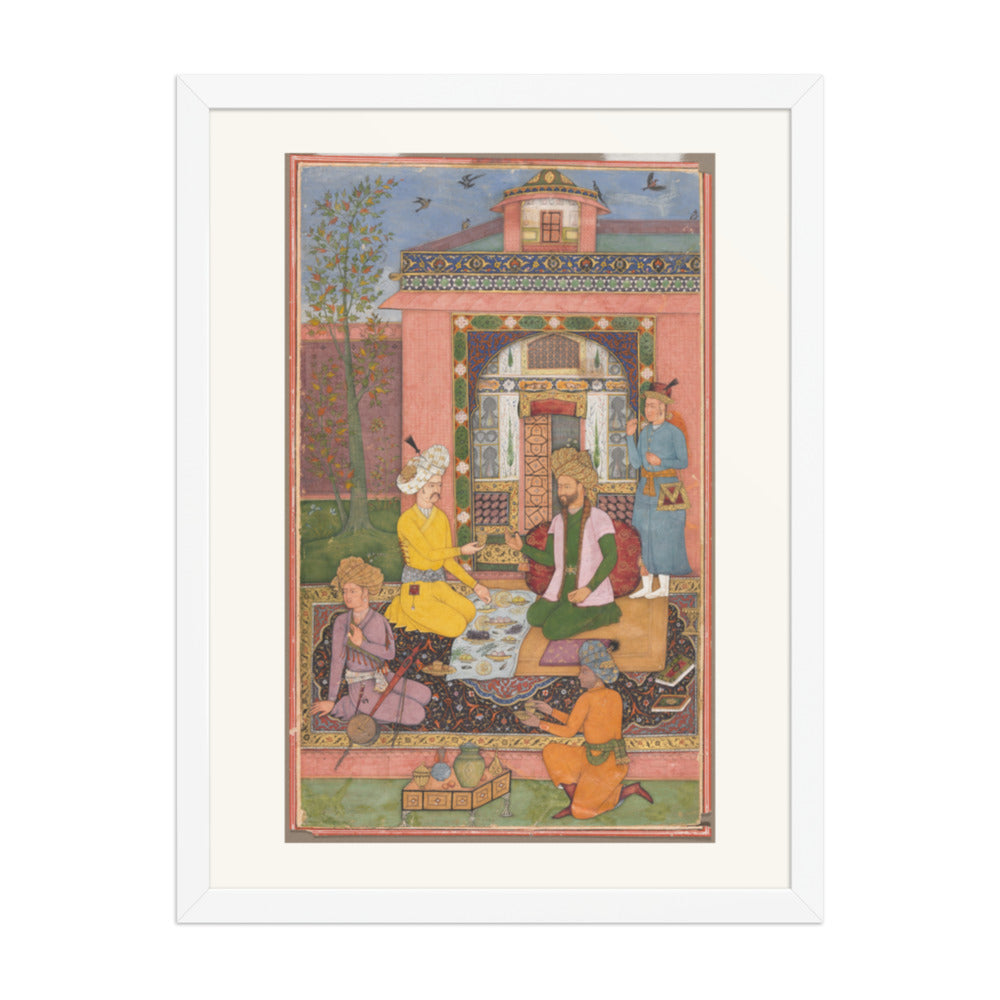 A Royal Picnic on a Terrace, by Muhammad Ali | Restored Mughal Wall Art — view 5