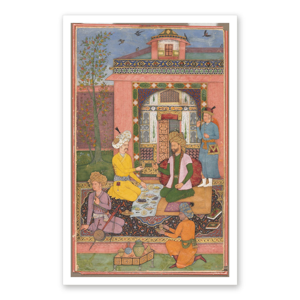 A Royal Picnic on a Terrace, by Muhammad Ali | Restored Mughal Wall Art — view 7