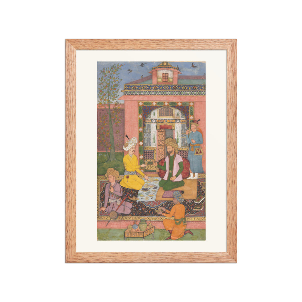 A Royal Picnic on a Terrace, by Muhammad Ali | Restored Mughal Wall Art — view 2