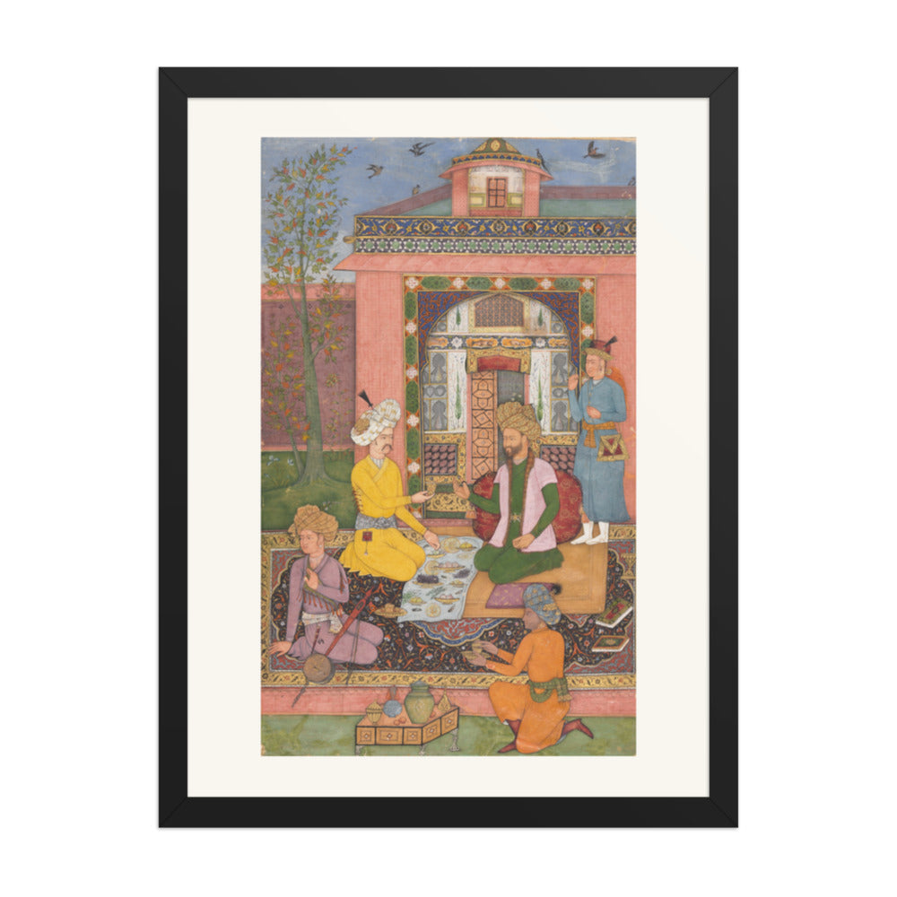 A Royal Picnic on a Terrace, by Muhammad Ali | Restored Mughal Wall Art — view 4