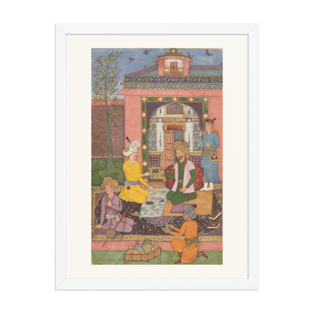 A Royal Picnic on a Terrace, by Muhammad Ali | Restored Mughal Wall Art — view 6