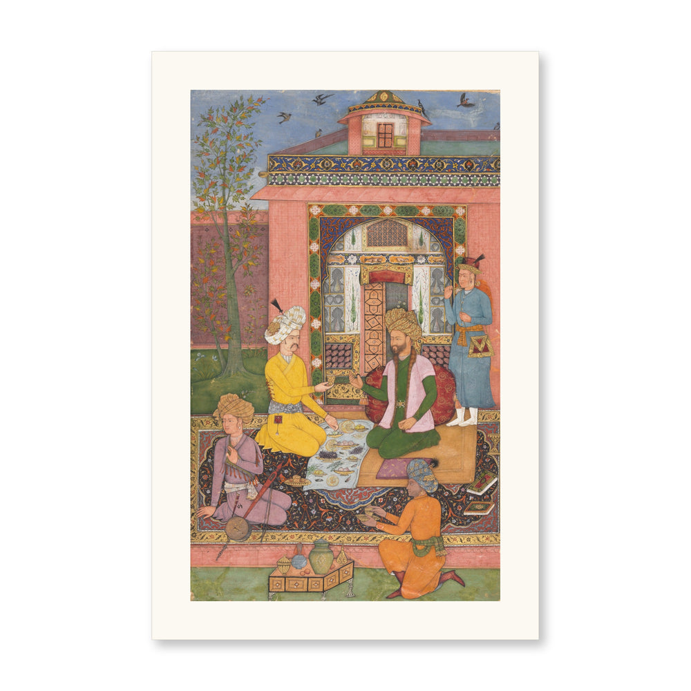 A Royal Picnic on a Terrace, by Muhammad Ali | Restored Mughal Wall Art — view 7