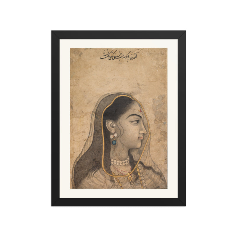 Head of a Beauty — Restored Mughal Wall Art