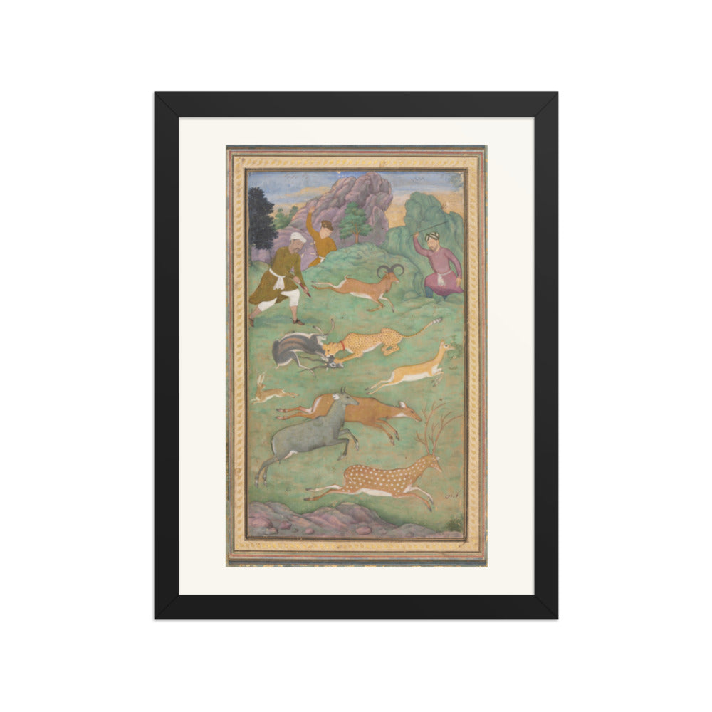 Antelope and Deer Hunt, by Govardhan | Restored Mughal Wall Art — view 2