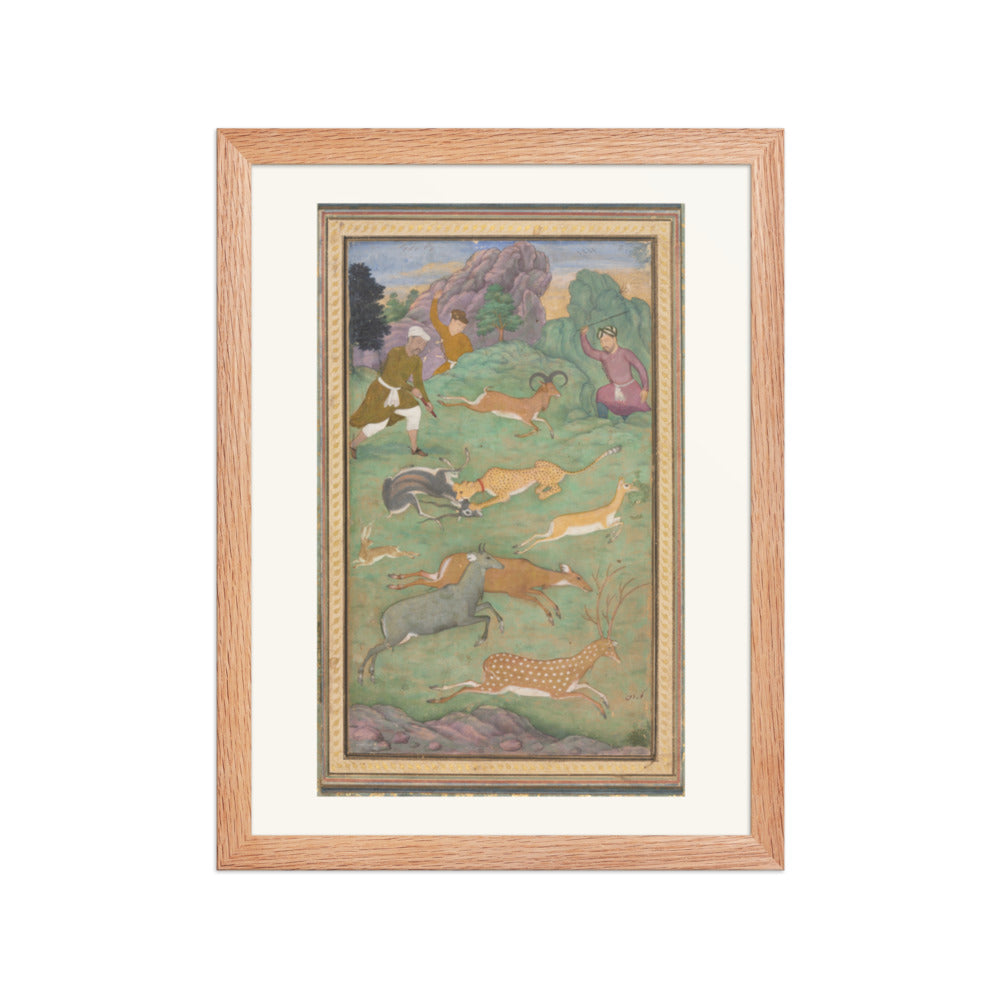 Antelope and Deer Hunt, by Govardhan | Restored Mughal Wall Art — view 4