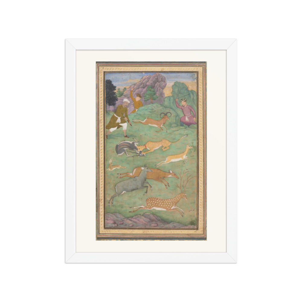 Antelope and Deer Hunt, by Govardhan | Restored Mughal Wall Art — view 6