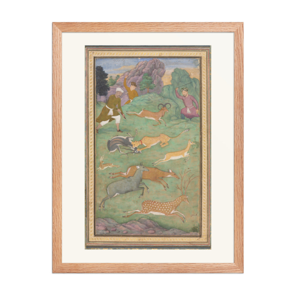 Antelope and Deer Hunt, by Govardhan | Restored Mughal Wall Art — view 3