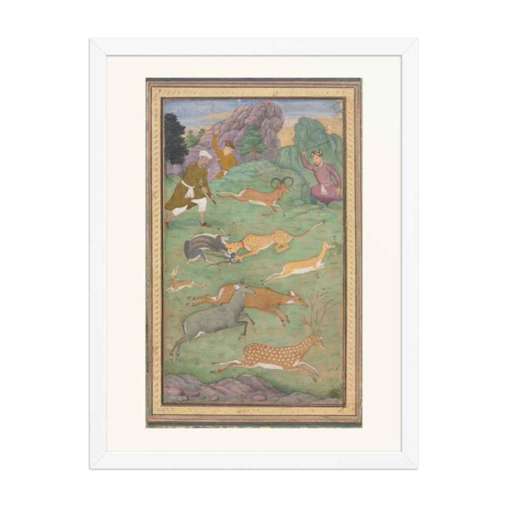 Antelope and Deer Hunt, by Govardhan | Restored Mughal Wall Art — view 5