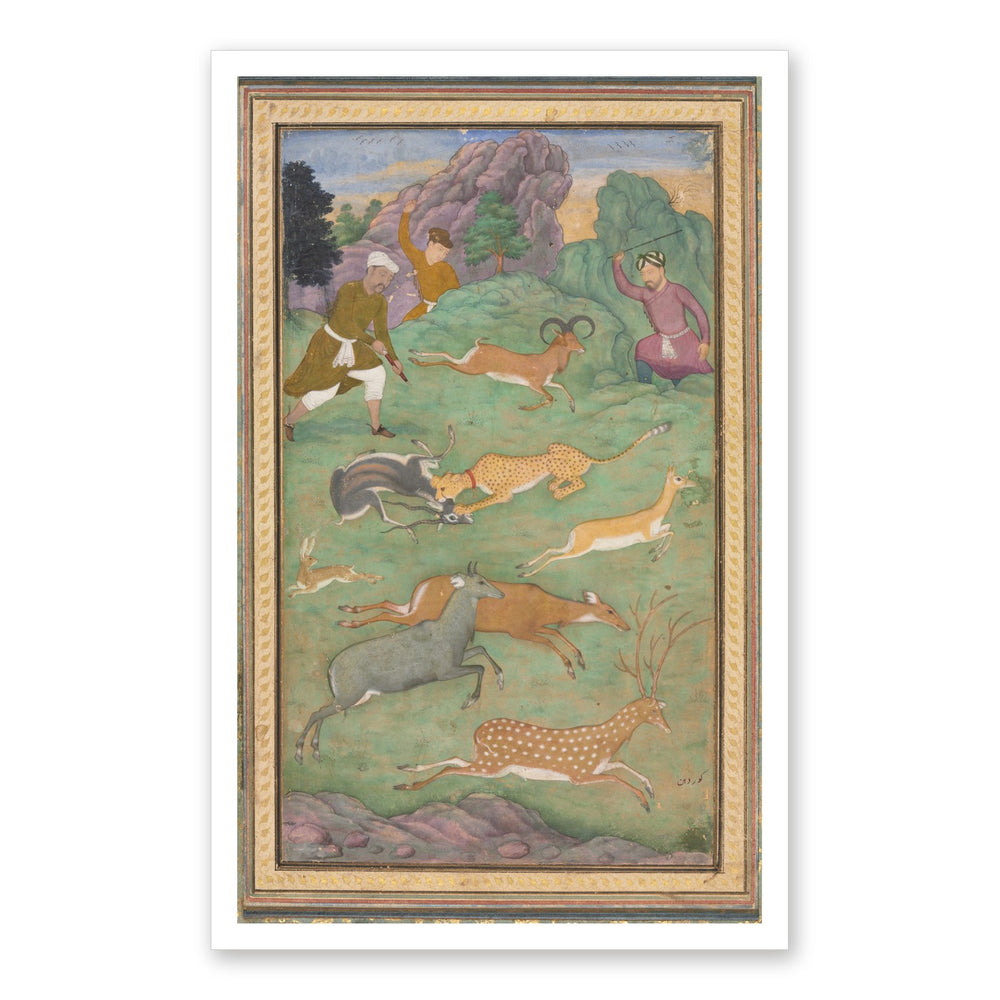 Antelope and Deer Hunt, by Govardhan | Restored Mughal Wall Art — view 7