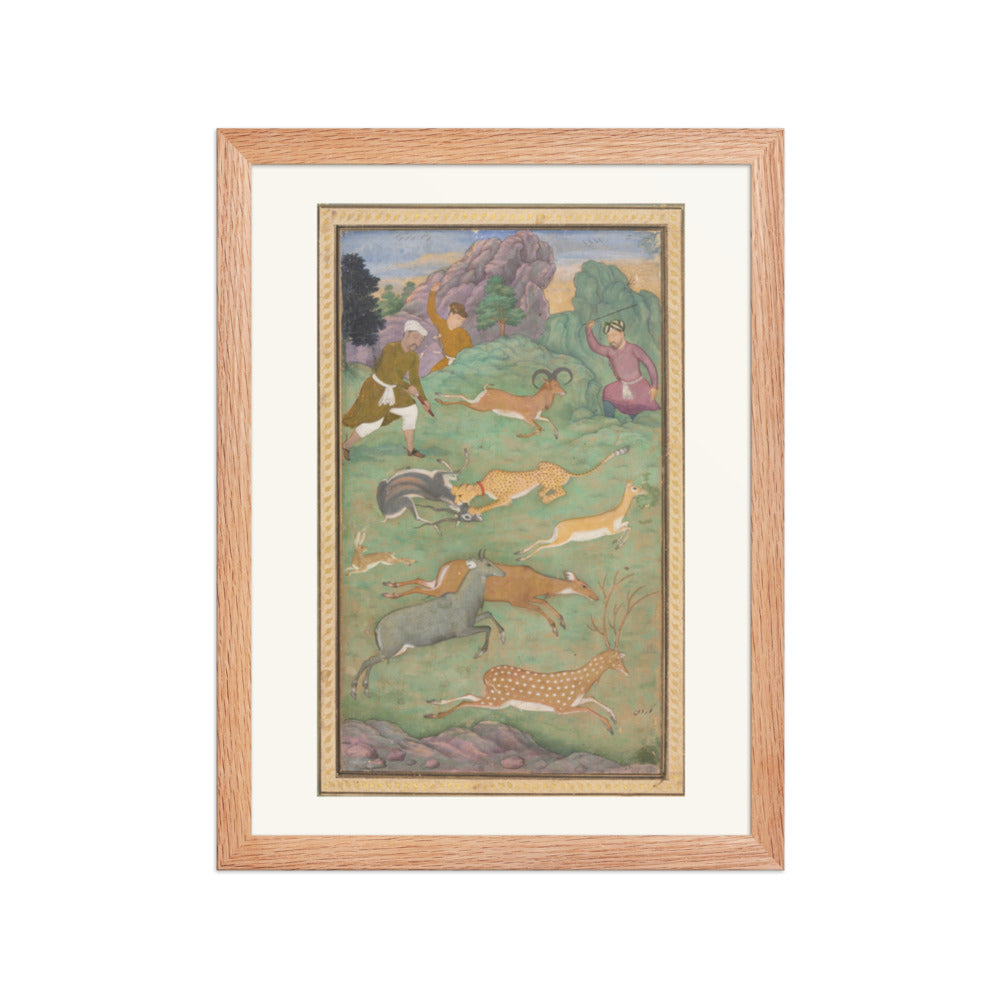 Antelope and Deer Hunt, by Govardhan | Restored Mughal Wall Art — view 2