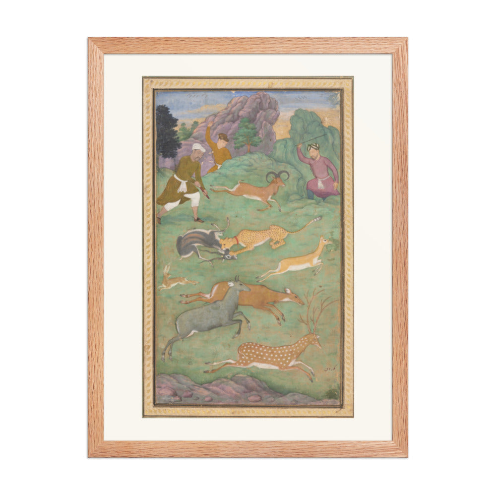 Antelope and Deer Hunt, by Govardhan | Restored Mughal Wall Art — view 5