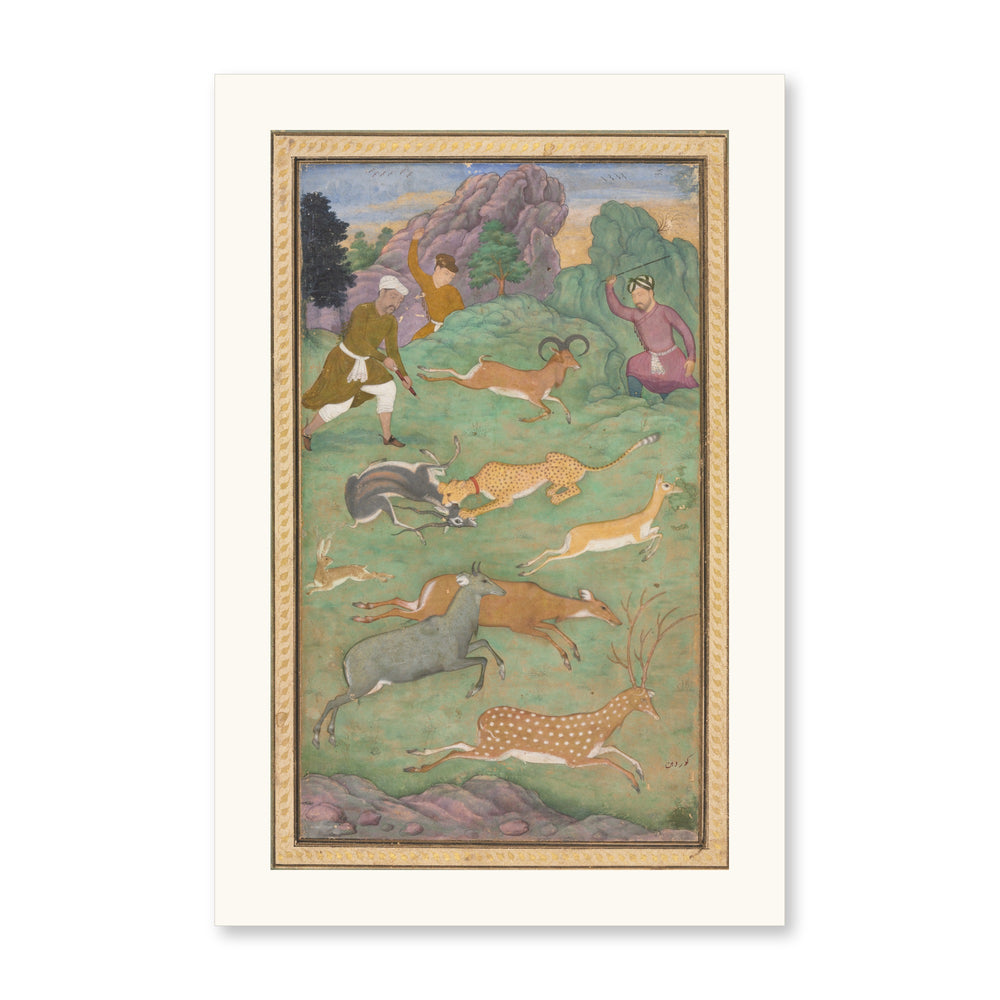 Antelope and Deer Hunt, by Govardhan | Restored Mughal Wall Art — view 7