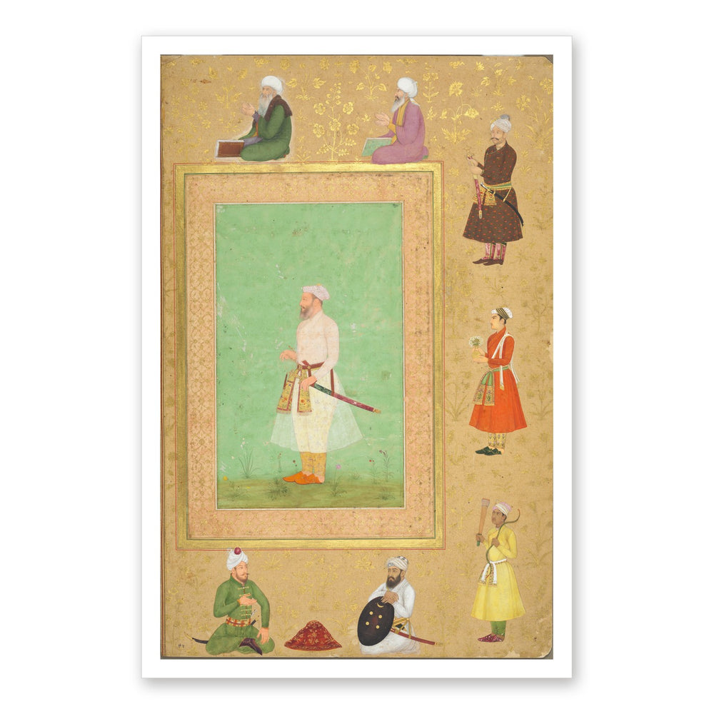 Portrait of Asaf Khan, from the Late Shah Jahan Album — Restored Mughal Wall Art — view 7
