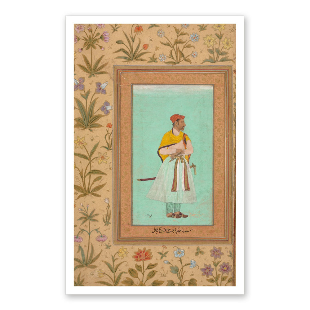 Portrait of Raja Bikramajit, by Lal Chand — Restored Mughal Wall Art — view 7