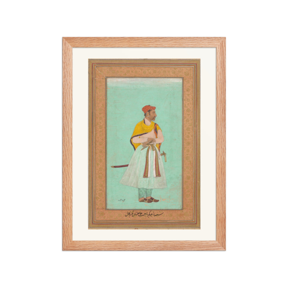 Portrait of Raja Bikramajit, by Lal Chand — Restored Mughal Wall Art — view 2