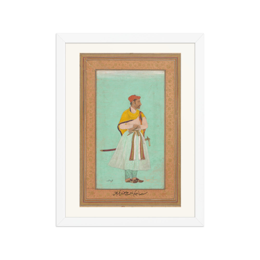 Portrait of Raja Bikramajit, by Lal Chand — Restored Mughal Wall Art — view 3