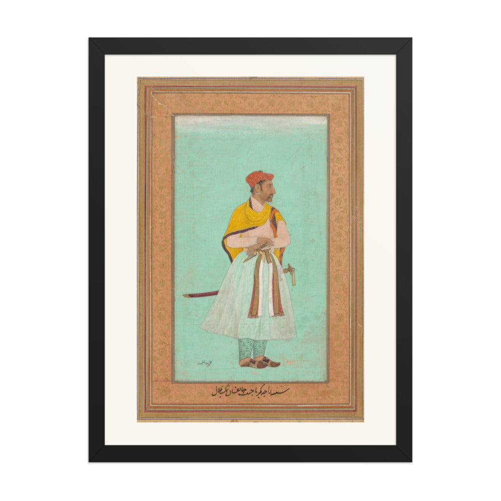 Portrait of Raja Bikramajit, by Lal Chand — Restored Mughal Wall Art — view 4