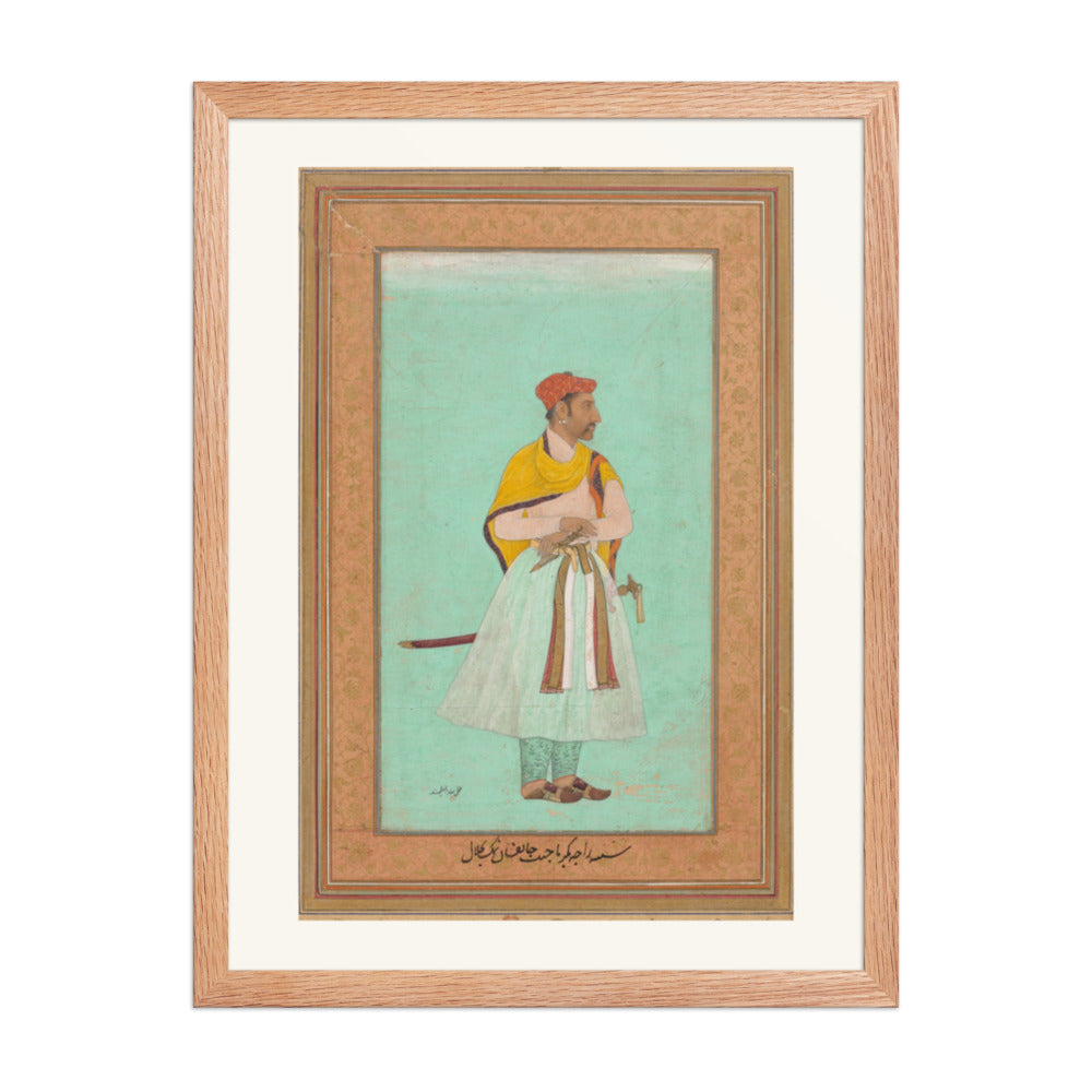 Portrait of Raja Bikramajit, by Lal Chand — Restored Mughal Wall Art — view 5