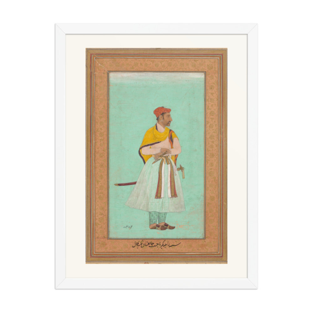 Portrait of Raja Bikramajit, by Lal Chand — Restored Mughal Wall Art — view 6