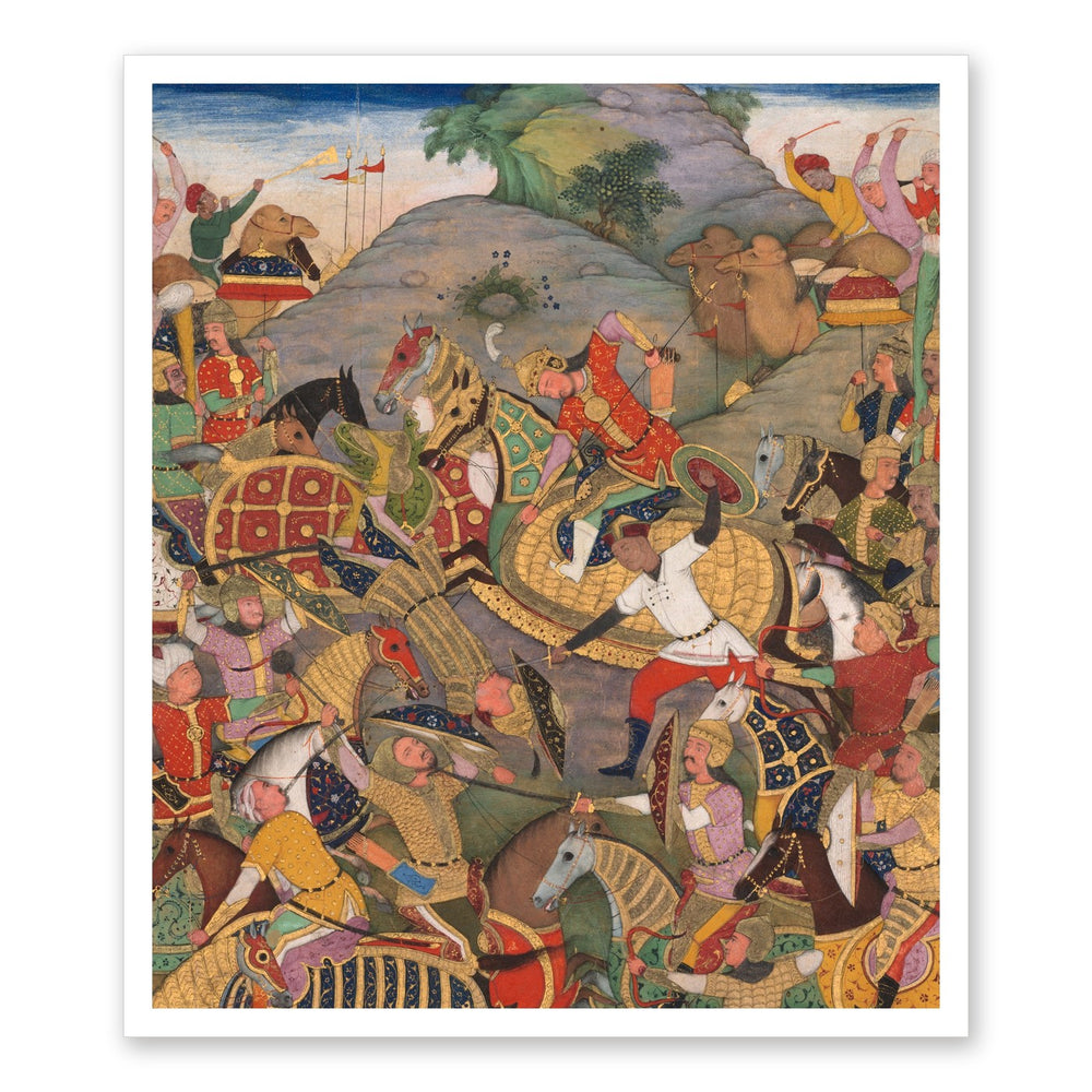 Battle between Manuchihr and — Restored Mughal Wall Art — view 7
