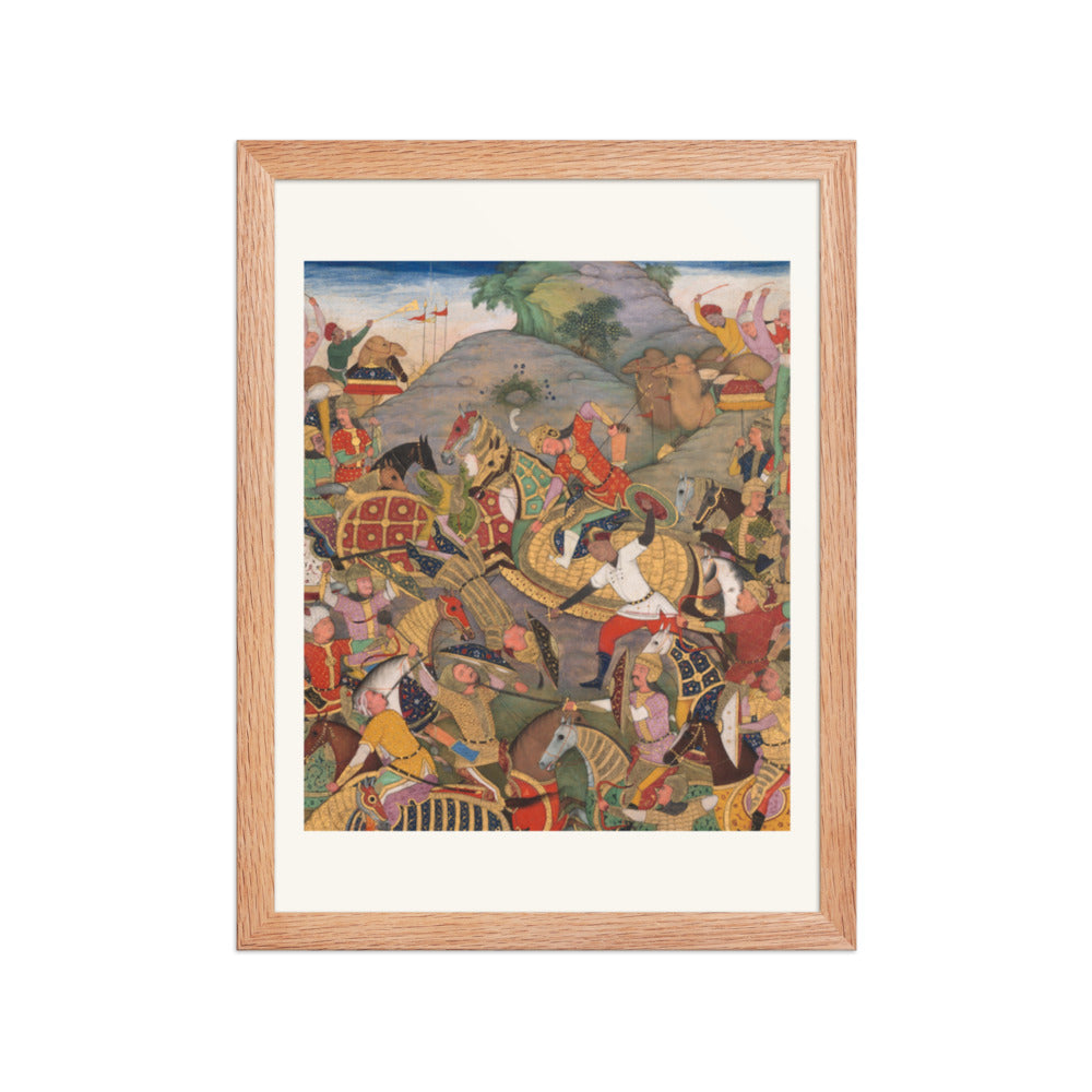 Battle between Manuchihr and — Restored Mughal Wall Art — view 2