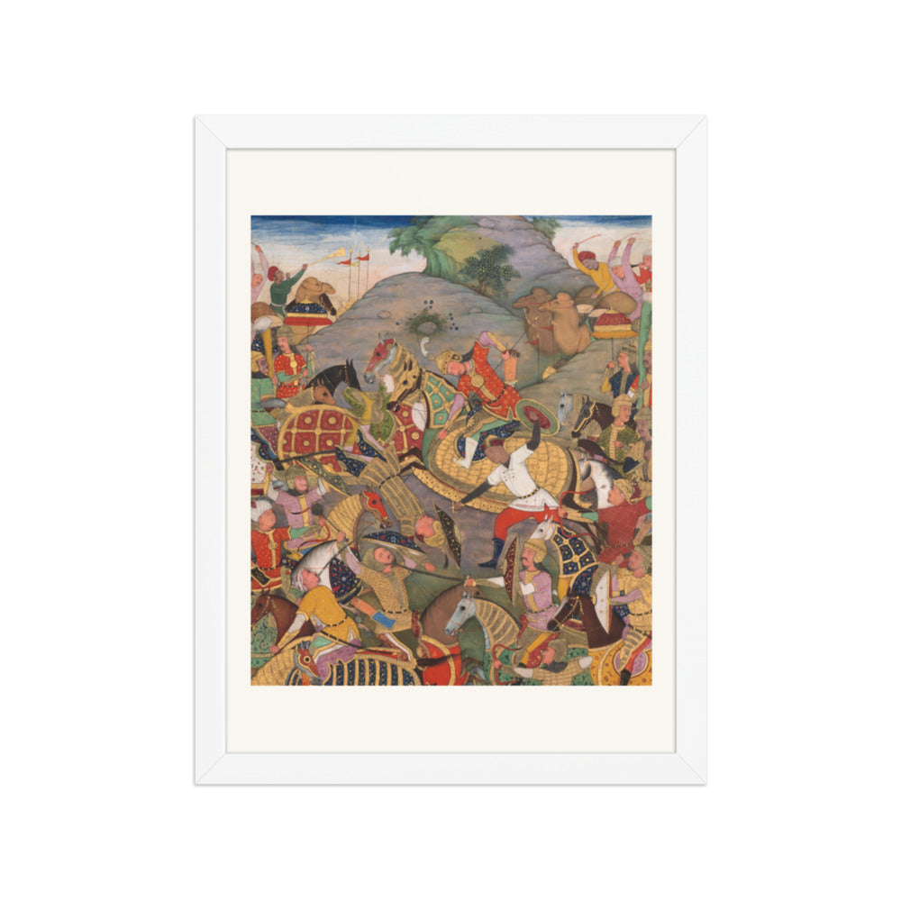 Battle between Manuchihr and — Restored Mughal Wall Art — view 3