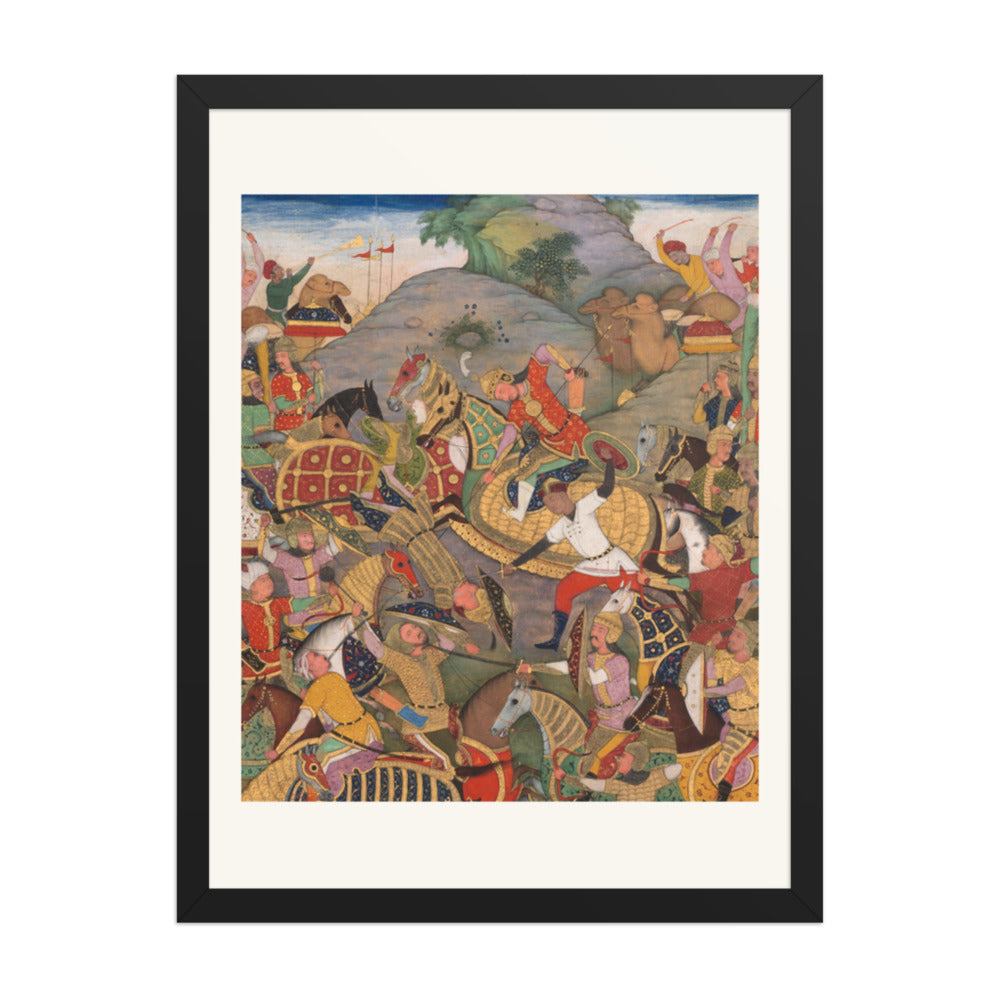 Battle between Manuchihr and — Restored Mughal Wall Art — view 4