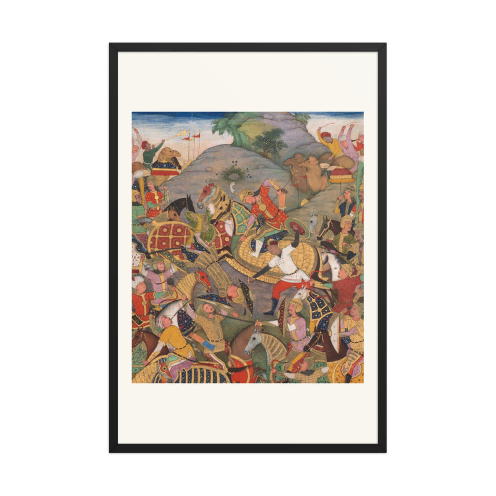 Battle between Manuchihr and — Restored Mughal Wall Art — view 7